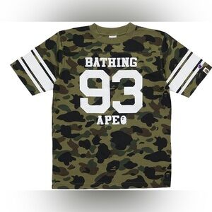 BAPE Bathing Ape x Champion 1st Camo Cotton Football Jersey Crewneck Tee